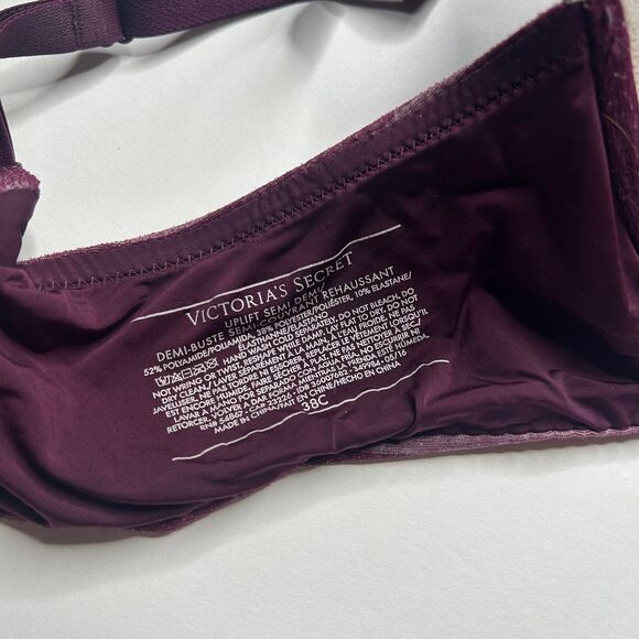 Victoria’s Secret heathered red maroon uplift semi Demi bra 38C - Picture 4 of 6